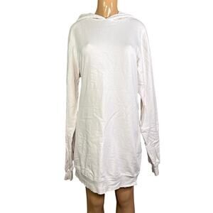 Cotton Citizen The Milan Backless Hoodie Dress Long Sleeve White Size Large